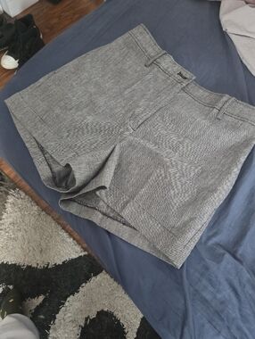 LOFT Gray Herringbone Dress Shorts